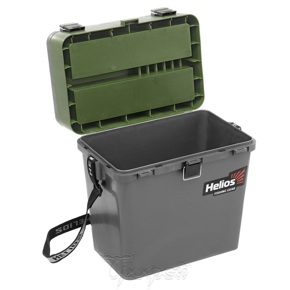 Ящик рыболовный зимний для хранения снастей серый/хаки