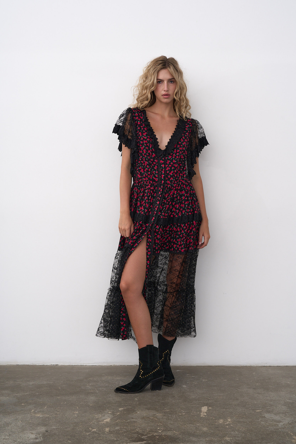 Платье-халат с цветочным принтом