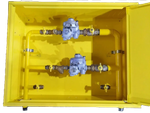 Шкафной газораспределительный пункт ГРПШ-ОХТА-РС-50-2-НН-Ф-П3 (желтый)