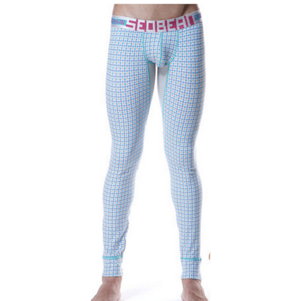 Мужские кальсоны голубые Seobean Long Johns Blue Check