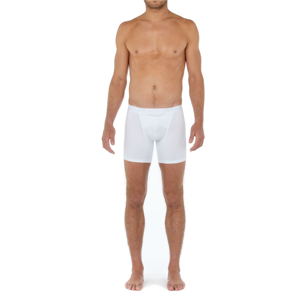 Мужские трусы боксеры удлиненные белые HOM HO1 Long Boxer Briefs HO1 359519_400003