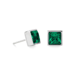 Серьги-пусеты Coeur de Lion Dark green-silver 0500/21-0548