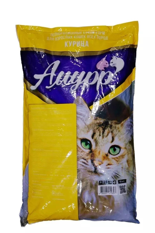 Сухой корм Амурр для взрослых кошек, курица, 10 кг