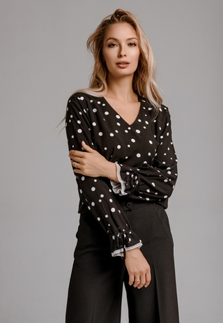 Вискозная блуза в горох Тамбовчанка