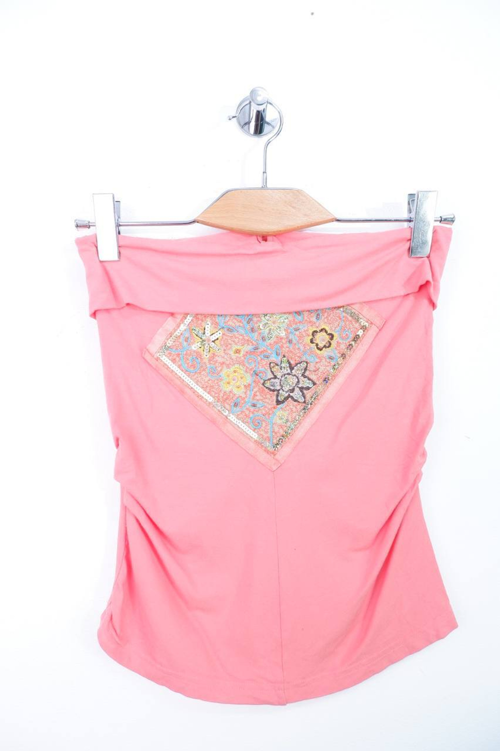 Топ с красивой вставкой, маркировка S, визуально на 44 размер