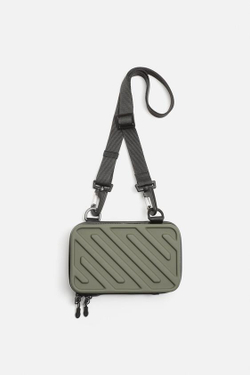 ZARA ЖЕСТКАЯ СУМКА С РЕМНЕМ ЧЕРЕЗ ПЛЕЧО, ЗЕЛЕНЫЙ ХАКИ
