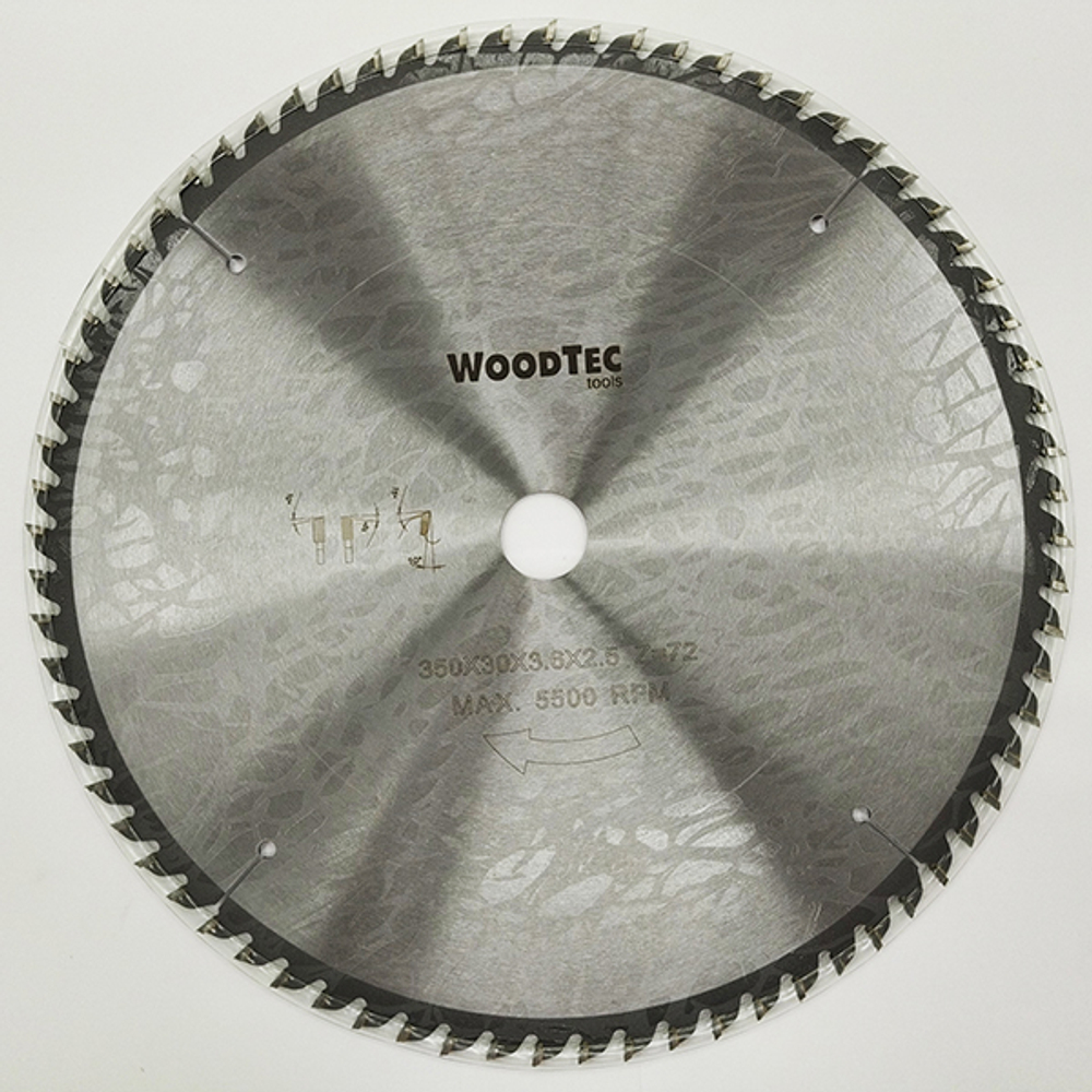Пила дисковая Ø350 х 30 х 3,6/2,5 Z72 WZ WoodTec