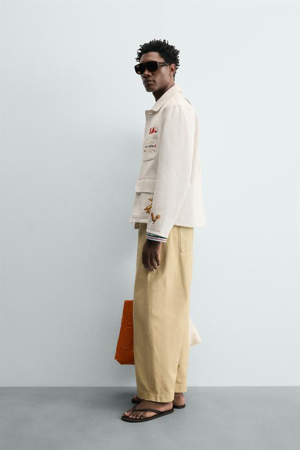 ZARA БРЮКИ BALLOON FIT С ЭФФЕКТОМ ПОТЕРТОСТИ, СВЕТЛО-ЖЕЛТЫЙ