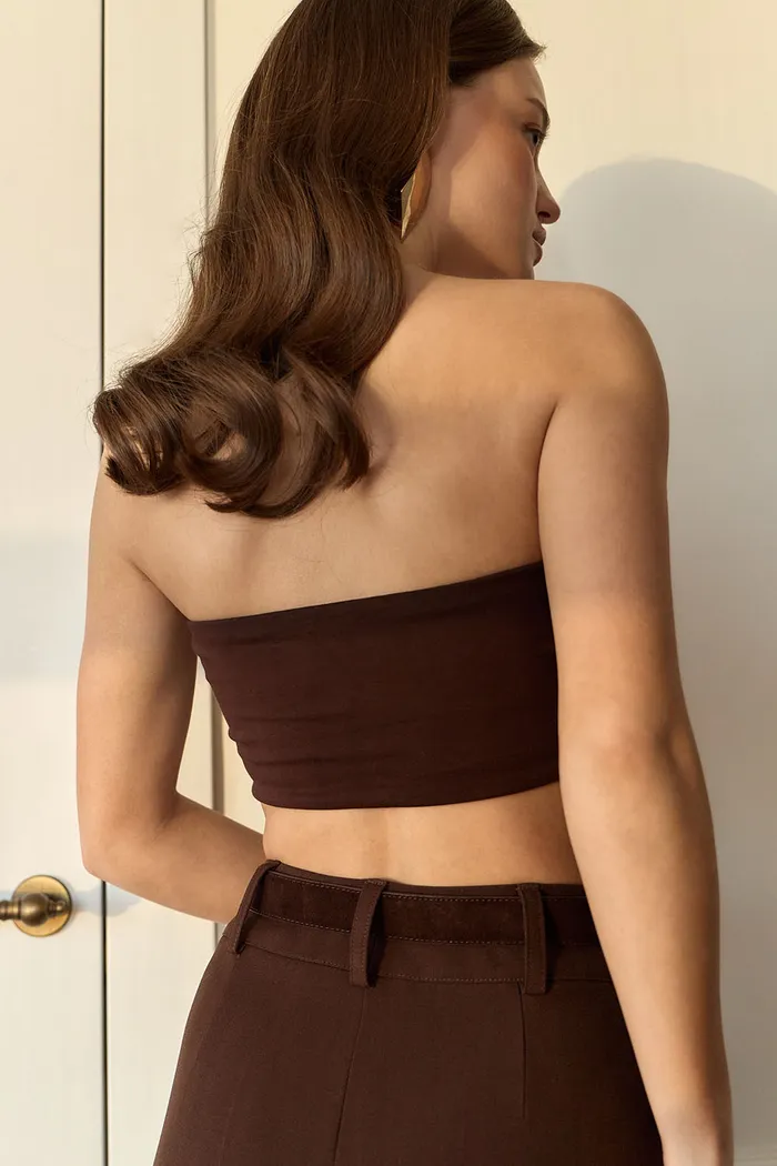 Топ-бандо из хлопка шоколадного цвета