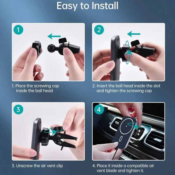 Автомобильный держатель Choetech 15W (T200-F) Black / Черный