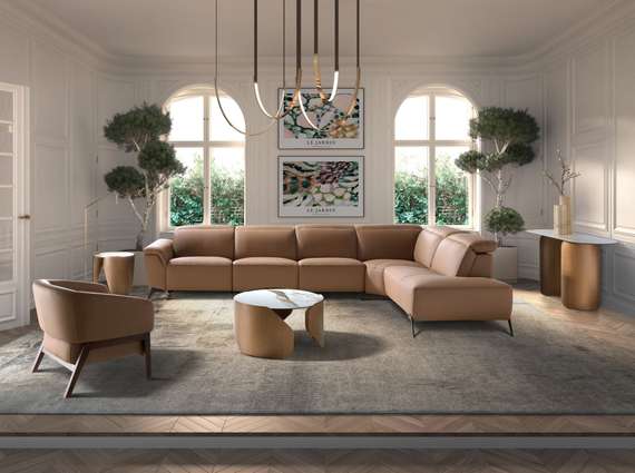 Коричневое кожаное кресло 5189