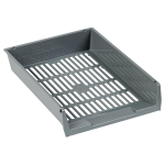 Лоток для бумаг горизонтальный сетчатый, серый "Респект" (Стамм)