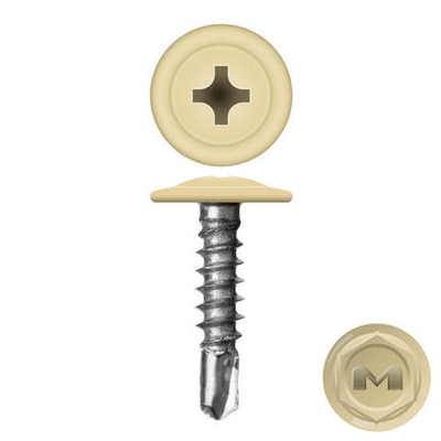 Саморез Daxmer ПШС 4,2х25 с прессшайбой сверло RAL 1014