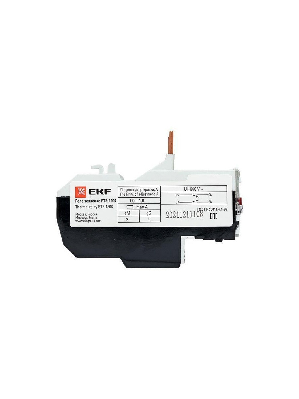 Реле тепл. РТЭ 1306 1-1.6А EKF rel-1306-1-1.6