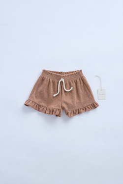 ZARA ШОРТЫ-БЕРМУДЫ ИЗ МАХРОВОЙ ТКАНИ С ВОЛАНАМИ — TIMELESZ, ТЕМНО-РОЗОВЫЙ