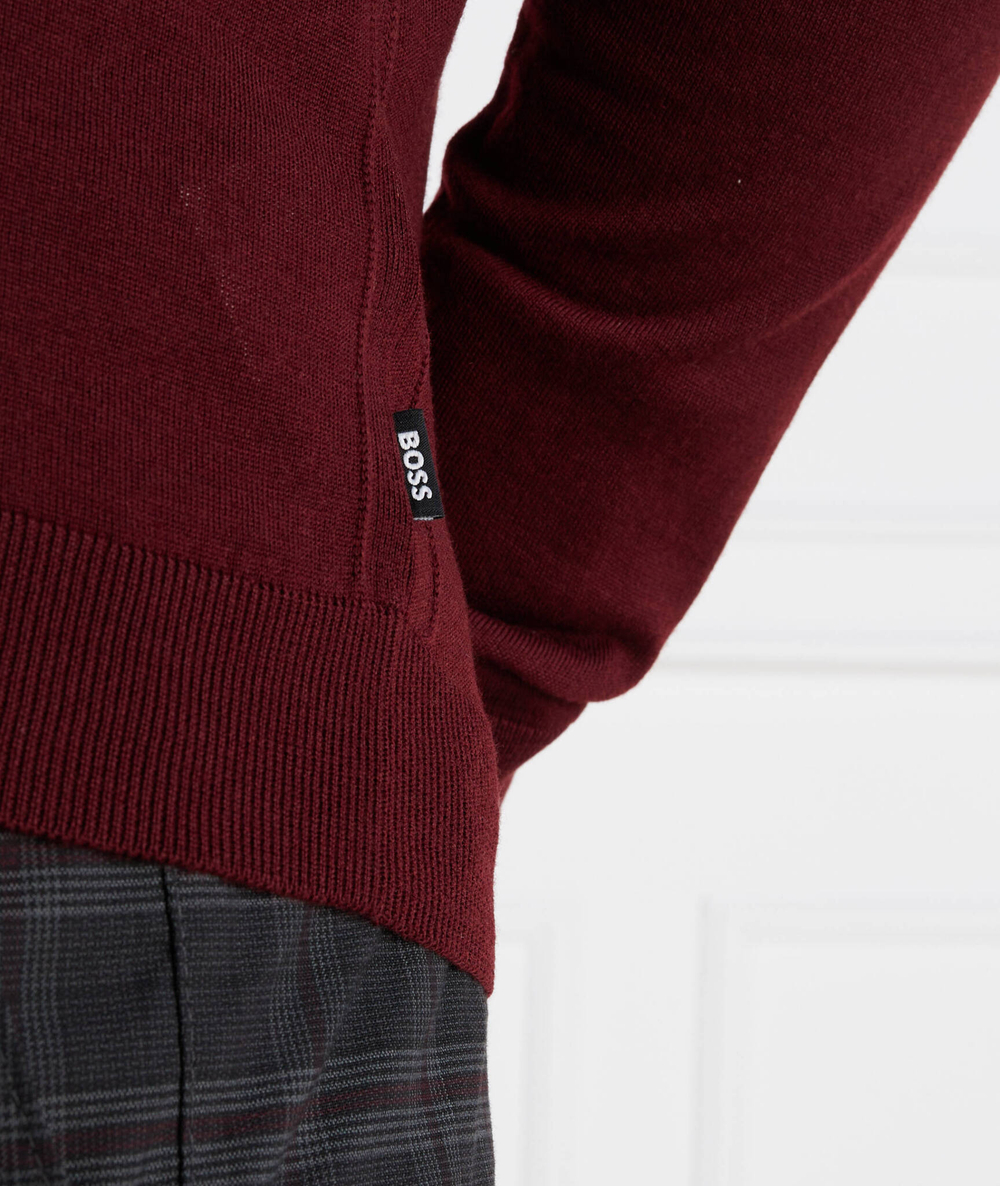 Хлопковый кардиган mardon-l BOSS BLACK - бордовый(50476356)
