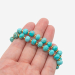 Туркенит (имитация бирюзы), рондель, 7,7*5-6мм, микроогранка