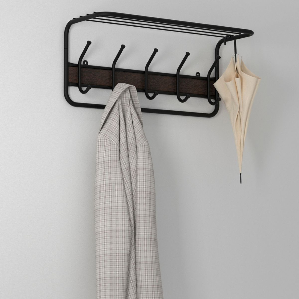 Вешалка настенная с полкой, ЗМИ, ВСП 21В Ч, чер