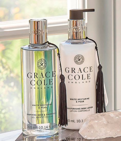 Белый нектарин и груша гель для ванны и душа, Grace Cole