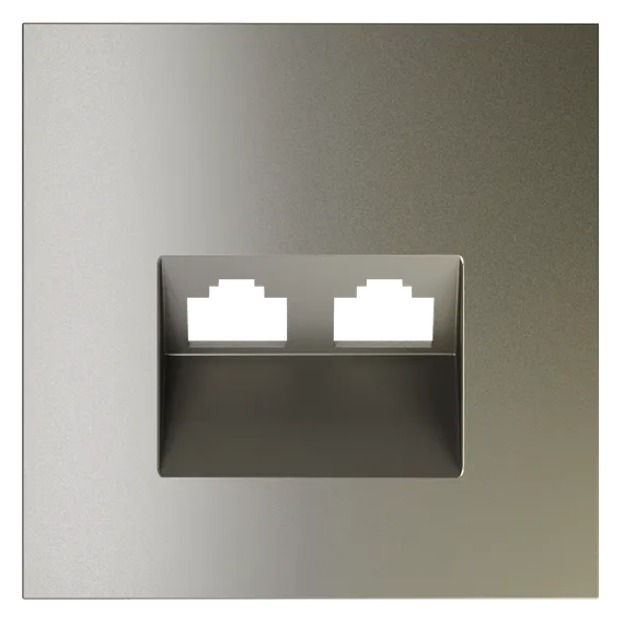 Накладка для розетки компьютерной двойной RJ45+RJ45 кат.6, S70 (шелк) vls001404
