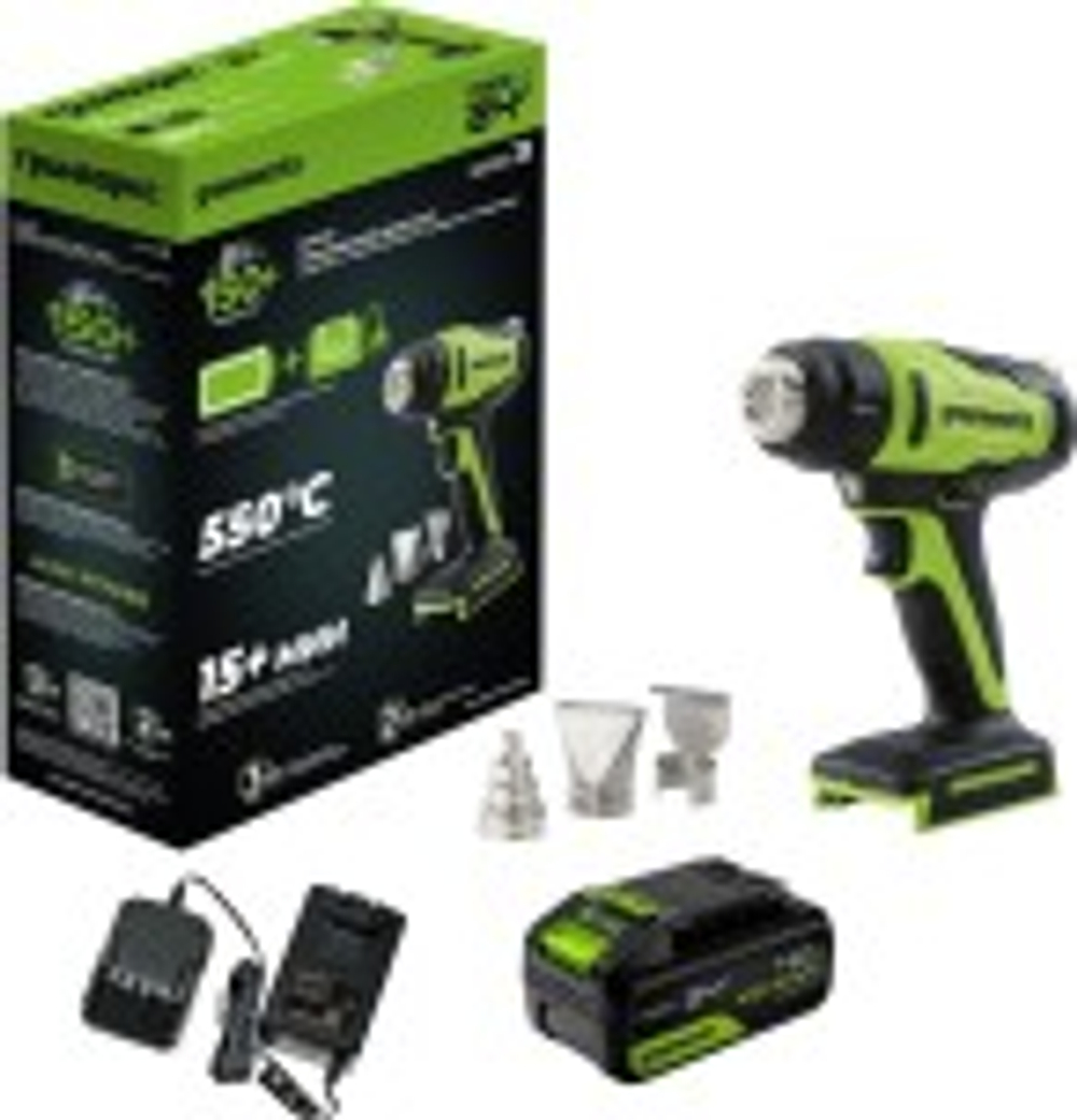 Строительный фен аккумуляторный  GREENWORKS G24HG 24V, АКБ 4Ач и ЗУ 3400207CUB