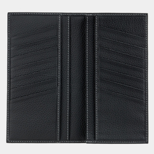 Мужской кожаный кошелек, теленок черного цвета