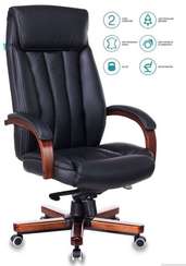 Кресло руководителя Бюрократ T-9922WALNUT черный кожа крестов. металл/дерево
