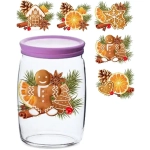 Банка стеклянная 1100мл «Со вкусом праздника» 5 видов D43013/06