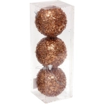 Новогодние шары «GLAME - Искра» 8 см (набор 3 шт), Розовое золото