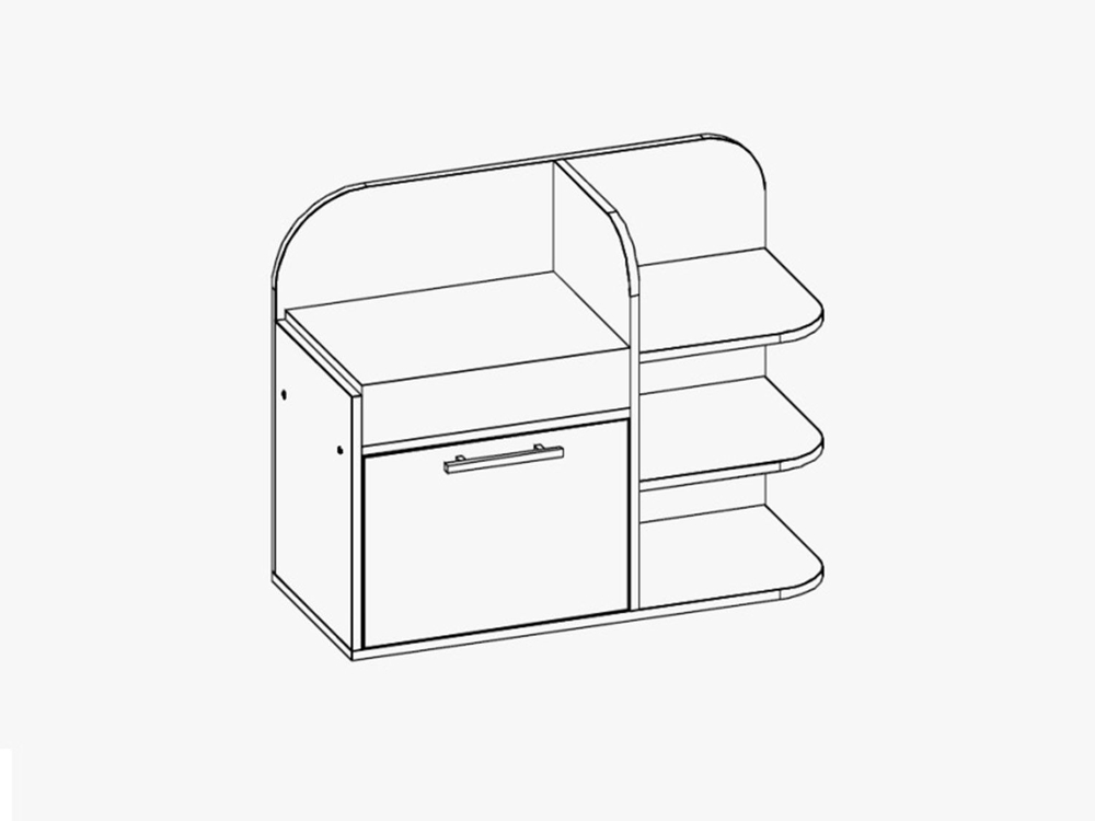 Ивушка 6 Тумба для обуви Ясень Шимо Темный / Светлый