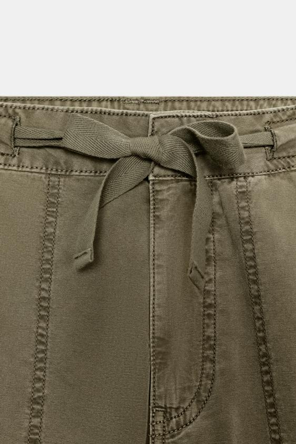 ZARA БРЮКИ КАРГО ОВЕРСАЙЗ, ТЕМНЫЙ ХАКИ