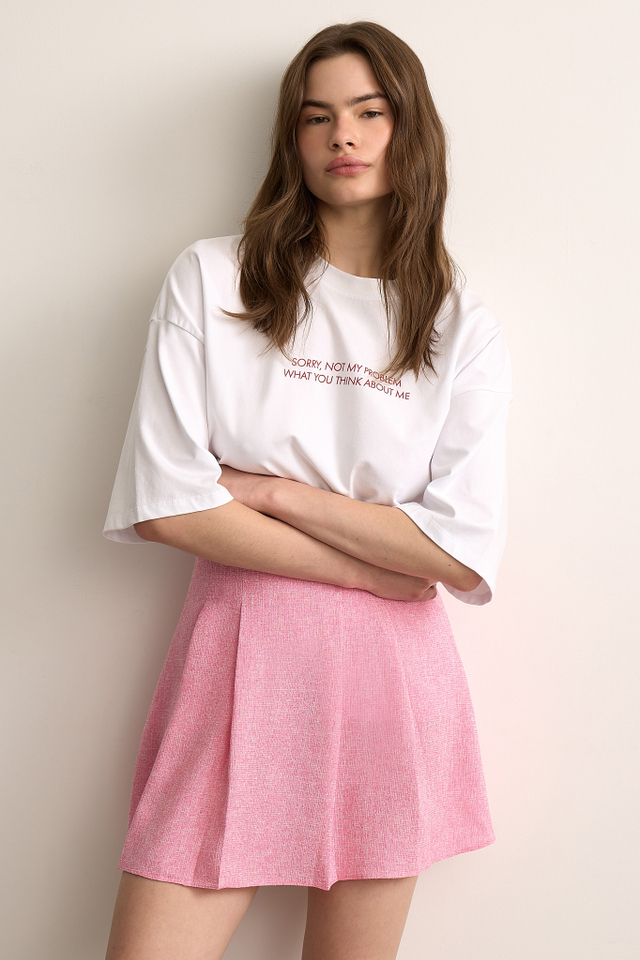 Юбка мини со складками