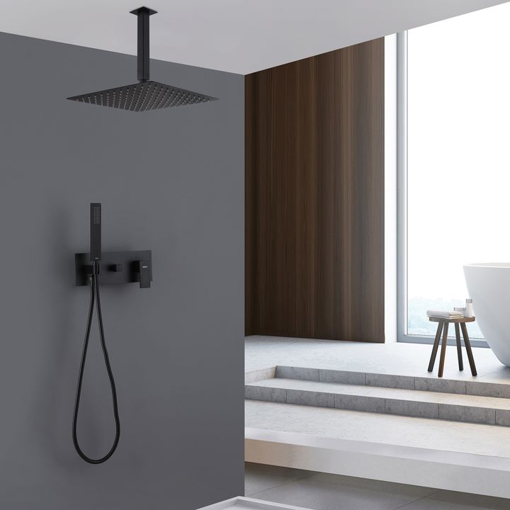 Душевая система ABBER Daheim AF8221B скрытого монтажа без излива, черная матовая