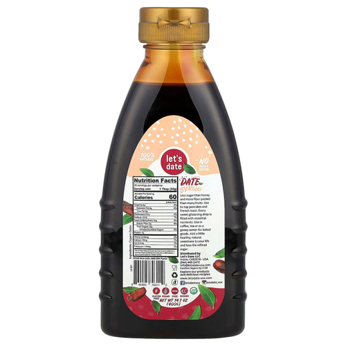 Let's Date, Органический финиковый сироп, 400 г (14,1 унции)