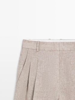 Massimo Dutti Брюки из льна, бежевый