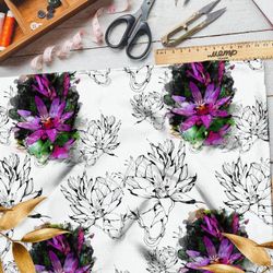 Ткань мембрана фиалки с черными контурами