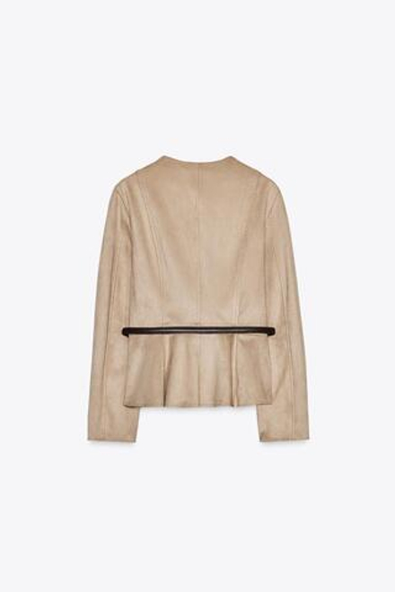 ZARA КУРТКА С БАСКОЙ И ПОЯСОМ, РЫЖЕВАТО-КОРИЧНЕВЫЙ
