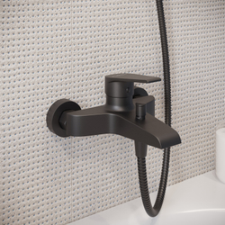 Смеситель для ванны с душем STWORKI Эстфолл S44100BK матовый черный