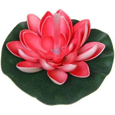 Растение водоплавающее «Кувшинка» d-13см красная, с подсветкой (теплый белый)