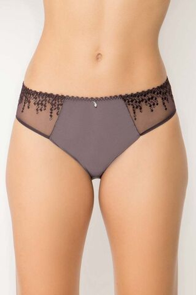 Трусы-слипы Jane с полупрозрачными вставками с вышивкой (Размер: 52) (Цвет: фиолетовый)