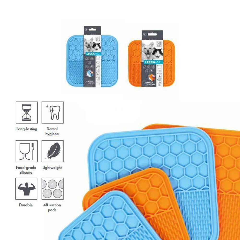 Лизательный коврик для домашних животных M-PETS, размер 21х21 см, цвет голубой