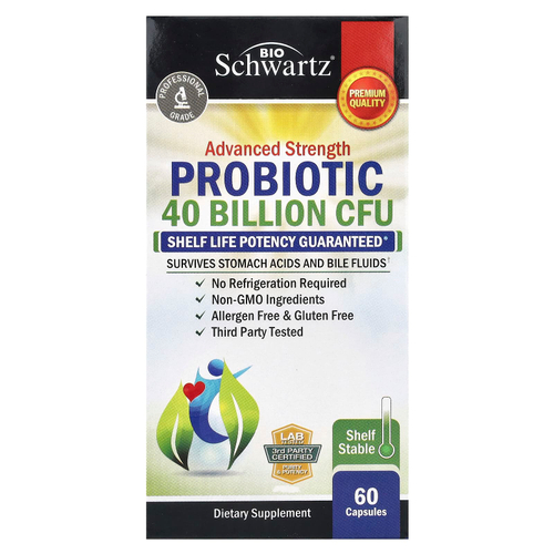 BioSchwartz, пробиотик улучшенной силы действия, 60 капсул