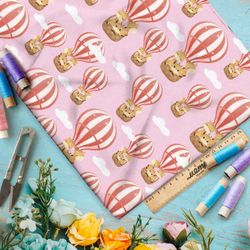 Ткань Ниагара Софт воздушные шары на розовом