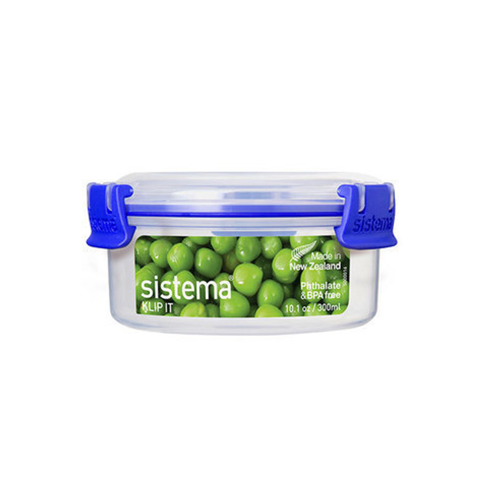 Контейнер круглый 300мл Sistema Klip It синий