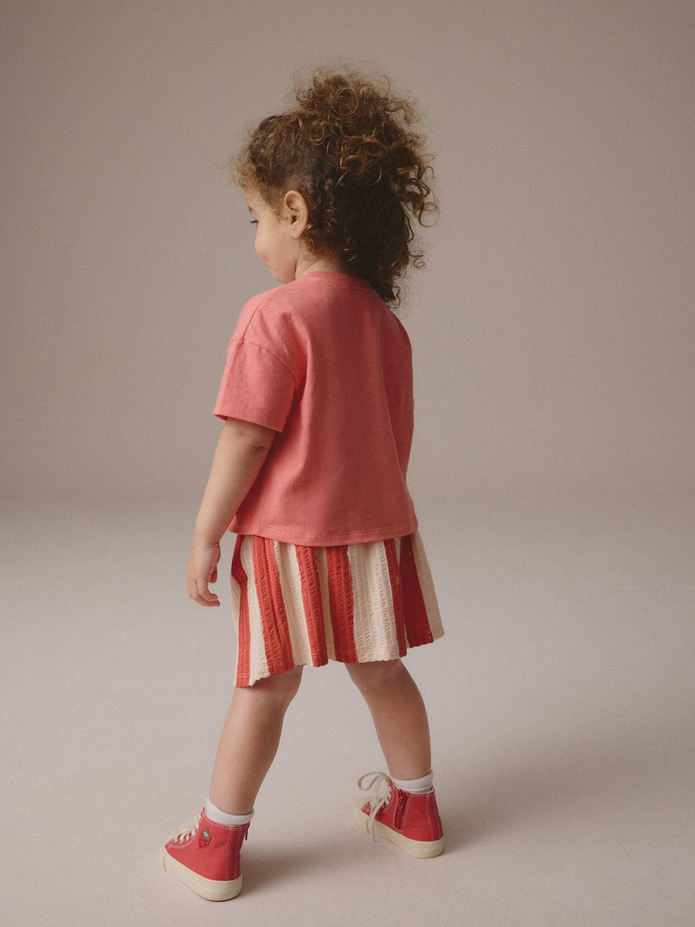 Футболка и юбка для девочки Next E54-798, Бежевый, Розовый