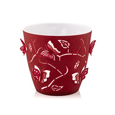 Горшок для цветов 3D "Бабочки" 2,5 л вишневыйшт