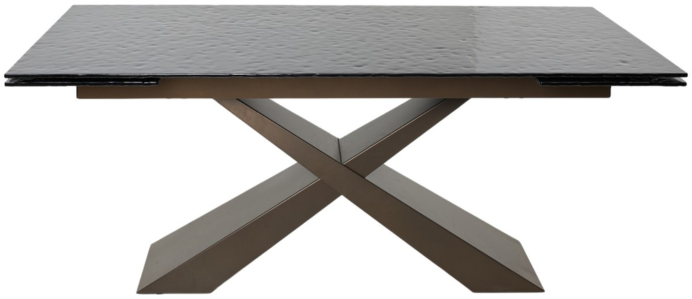 Стол М-City DISAUR Аркел (Arkell) 180 Черный Вулкан, стекло, Шоколадное Золото каркас