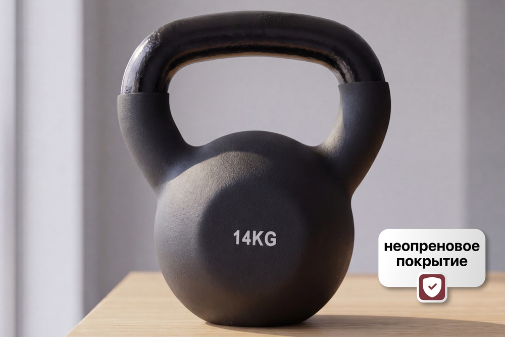 Гиря чугунная неопрен 14 кг (модель: К-5) VictoryFit VF-KN140