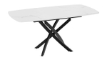 Стол кухонный обеденный раздвижной Черный муар/Стекло матовое черный мрамор 134(173)х90х75 см