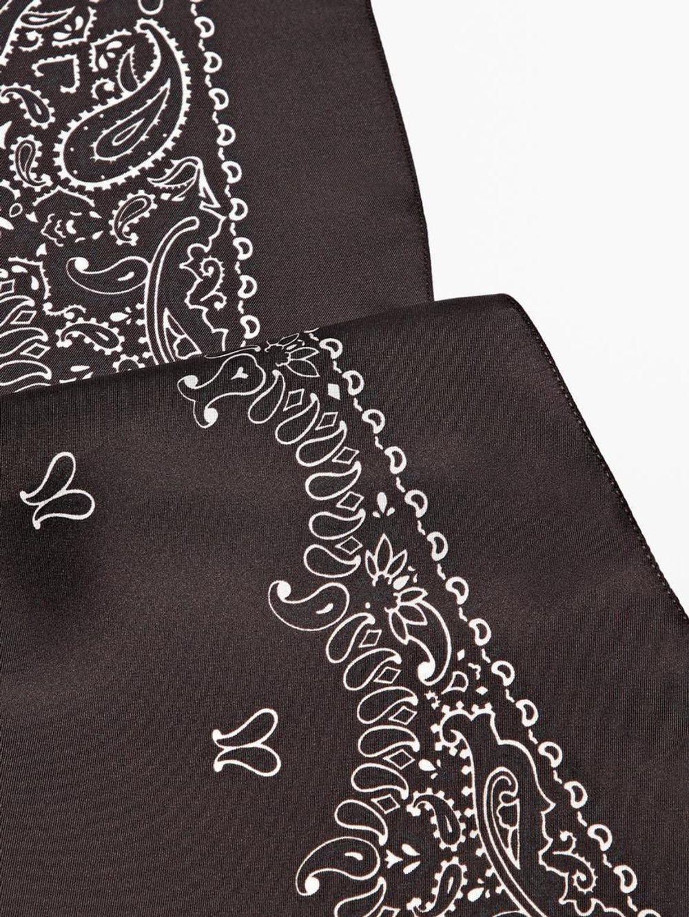 Massimo Dutti Бандана из 100% шелка с принтом пейсли, шоколадный